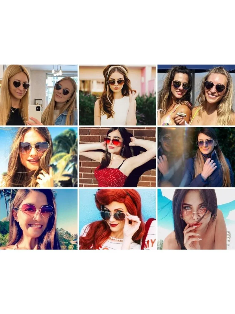Chic Polarized Heart Sunglasses for Women | UV400 Protection | Trendy Metal